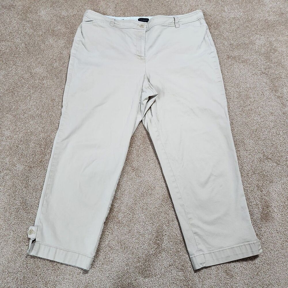 Talbots Pants Women 16 Tan High Rise Curvy Perfect Crop